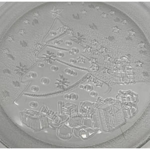 Pasari Indonesia Etched Christmas Tree‎ Platter Toys Gifts 13" Wide